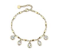 Brosway Bracciale Donna BYM209 Symphonia in acciaio Oro e cristalli pendenti