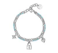 Brosway Bracciale Donna in Acciaio e Cristalli con Simbolo Cuore/lucchetto | Collezione Chant - BAH65