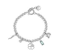 Brosway Bracciale Donna in Acciaio | Bracciale con Cristalli e Simbolo Cornetto,elefante,quadrifoglio | Collezione Chakra - BHKB114