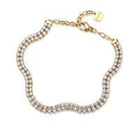 Brosway Bracciale in Acciaio da Donna, Doppia Fila di Cristalli Bianchi, Modello BEI112