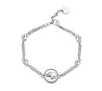 Brosway Bracciale Donna, Bracciale Rigido in Acciaio e Cristalli con Simbolo Elefante | Collezione Chakra - BHKB157
