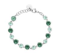 BRACCIALE SYMPHONIA ACCIAIO E CRISTALLI VERDI BROSWAY