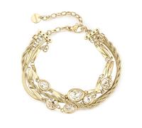 Brosway Bracciale Donna in Acciaio con Cristalli, Multi-Strand, Oro, Modello BYM211