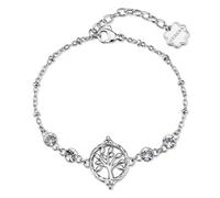 BrosWay Bracciale Donna Chakra BHKB289 – Acciaio 316L Albero della Vita Cristalli bianchi