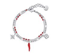 Brosway Bracciale Donna in Acciaio e Cristalli con Simbolo Cornetto/quadrifoglio | Collezione Chant - BAH64