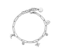Brosway Bracciale Donna in Acciaio e Cristalli con Simbolo Cuore/luna | Collezione Chant - BAH49