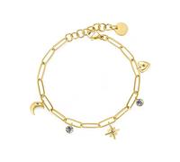 Brosway Bracciale Donna in Acciaio e Cristalli con Simbolo Cuore/luna | Collezione Chant - BAH50