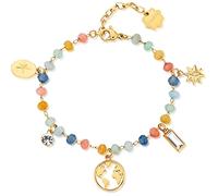Brosway Bracciale Donna in Acciaio e Cristalli/pietre Naturali con Simbolo Mondo | Collezione Chakra - BHKB131