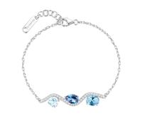 Brosway Bracciale in Acciaio da Donna, con Cristalli Blu, Modello FCL134
