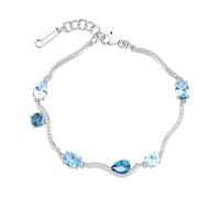Brosway Bracciale in Acciaio da Donna, Cristalli Blu Multiformato, Modello FCL135