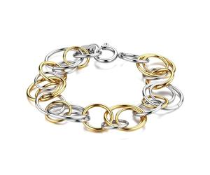Brosway Bracciale in Acciaio, Doppio Anello, Bicolore Oro e Argento, Modello BAU12