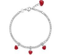 Brosway Bracciale Donna BEI044 – Tennis in Acciaio Oro Bianco con Zirconia e Simbolo Cuore
