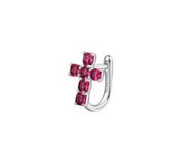 Brosway Orecchino Singolo Donna, Orecchino a Lobo in Argento e Passion Ruby con Simbolo Croce | Collezione FANCY - FPR14