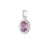 Brosway Ciondolo Donna Argento 925 con Zircone Cubico Rosa e Cristalli, Collezione Affinity, 3,5 Millimetri