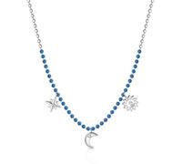 BrosWay Collana Girocollo Donna Collezione Chant BAH61 – Acciaio e Cristalli, Simbolo Luna
