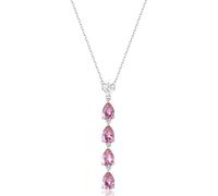 Brosway Collana Donna Acciaio Inossidabile, Ciondolo a Goccia con Zircone Cubico, Argento Lucido, 45cm, Stile Contemporaneo, Modello FTP04