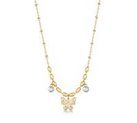 Brosway Collana Girocollo Donna In Acciaio Con Simbolo Farfalla, Collana Donna Collezione Chakra - BHKN166