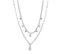 Girocollo Doppio BROSWAY Ciondoli pendenti donna Luna Stelle Lucchetto Zirconi