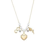 Brosway Collana Donna con Perle e Cristalli, Ciondolo a Cuore in Oro, Catena Elegante BHKN184