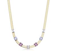 BrosWay Collana girocollo Donna Dreaming Acciaio 316L dorato cristalli amethyst BIG06