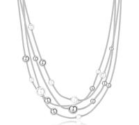 BrosWay Collana Perfect BPC50 - Girocollo multifilo in acciaio con perle da donna