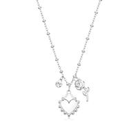 Brosway Collana Donna in Argento, Design a Cuore con Cristalli, Elegante Gioiello BHKN181