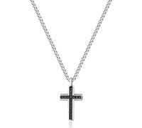 Brosway Collana Lunga in Acciaio | Collana Lunga con Cubic Zirconia e Simbolo Croce | Collezione Backliner - BBC01