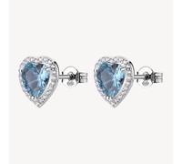 BROSWAY FANCY ORECCHINI CUORE A LOBO IN ARGENTO 925 E ZIRCONI FCL127 LIGHT BLUE