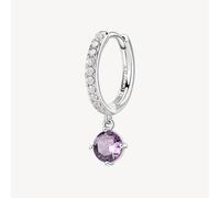 BROSWAY FANCY ORECCHINO SINGOLO A CERCHIO ARGENTO E ZIRCONI FMP87 MAGIC PURPLE