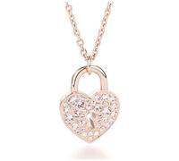 BROSWAY - Girocollo Donna In Acciaio / pvd Rosa Con Cristallo Bianco, Linea Private, Cm 45, 14 Grammi