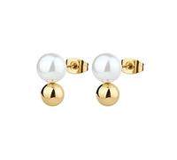 Brosway Orecchini Donna a Lobo in Acciaio | Orecchini a Lobo con Perle | Collezione PERFECT - BPC23