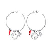 Brosway Orecchini Donna, Orecchini a Cerchio in Acciaio con Simbolo Elefante | Collezione CHAKRA - BHKL25