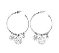 Brosway Orecchini Donna, Orecchini a Cerchio in Acciaio e Cristalli con Simbolo Infinito | Collezione CHAKRA - BHKL27