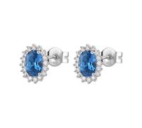 BrosWay Orecchini a lobo Donna Collezione FANCY FFB12 in Argento e Freedom Blue