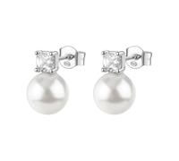 BROSWAY FANCY ORECCHINI A LOBO CON PERLE E ZIRCONI IN ARGENTO 925 FIW145