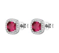 BrosWay Orecchini a lobo Donna Fancy Passion Ruby FPR134 – Argento 925 rodiato, zirconi rossi