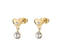 Brosway Orecchini Donna, Orecchini Pendenti in Acciaio e Cristalli con Simbolo Cuore | Collezione CHAKRA - BHKE177