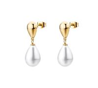 BROSWAY PERFECT ORECCHINI PENDENTI IN ACCIAIO COLOR ORO CON PERLA BPC75 (4796)