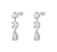 Brosway Orecchini Donna BIG21, Cristallo Sfaccettato Pendente, Argento, Set di 3 Gocce Eleganti