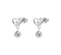 Brosway Orecchini Donna Pendenti in Acciaio | Orecchini Pendenti con Cristalli e Simbolo Cuore | Collezione CHAKRA - BHKE176