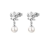 Brosway Orecchini Donna Pendenti in Acciaio | Orecchini Pendenti con Cristalli e Simbolo Fiore | Collezione CHAKRA - BHKE178