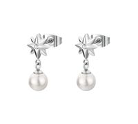 Brosway Orecchini Donna Pendenti in Acciaio | Orecchini Pendenti con Cristalli e Simbolo Rosa Dei Venti | Collezione CHAKRA - BHKE174