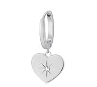 Brosway Orecchino Singolo A Cerchio Donna In Acciaio Con Simbolo Cuore, Orecchino Singolo Donna Collezione Chakra - BHKE013