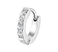 Brosway Orecchino Singolo Donna, Orecchino a Cerchio in Acciaio e Cristalli | Collezione CHAKRA - BHKE036