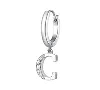 BrosWay Orecchino singolo CHAKRA Alfabeto BHKE059 - cerchio in acciaio e cristalli - Donna