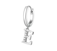 BrosWay Orecchino singolo Chakra BHKE061 - cerchio in acciaio con cristalli simbolo lettere Donna