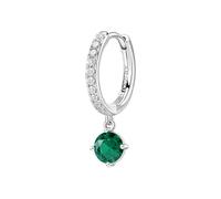 BROSWAY FANCY ORECCHINO A CERCHIO SINGOLO ARGENTO E ZIRCONI FLG82 LIFE GREEN