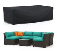 Brosyda Copertura Mobili da Giardino (242x162x100cm), 600D Resistente Oxford Copertura Tavolo Esterno con Uscita Aria, Anti-UV Copridivano Esterno Impermeabile Telo Copri Divano da Esterno