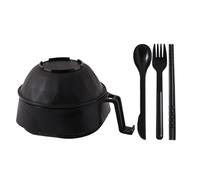 Broth Eating Set, Meal Portion Bowl, Oriental Cuisine Kit, Rapid Noodle Bowl Heat Safe Container Cover Utensil Pack Chopstick Spoon Fork use for Cooking Kitchen Home Dorm Office Meal Prep Dining