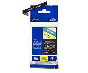 Brother Brother TZe-335 - Nastro per etichettatura, bianco su nero, 12 mm (larghezza) x 8 m (L), laminato, forniture originali Brother